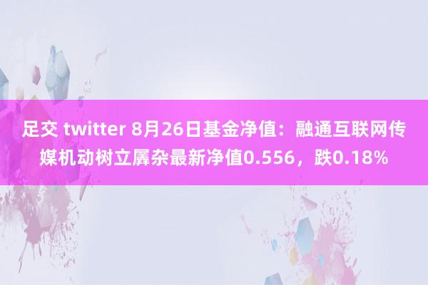 足交 twitter 8月26日基金净值：融通互联网传媒机动树立羼杂最新净值0.556，跌0.18%