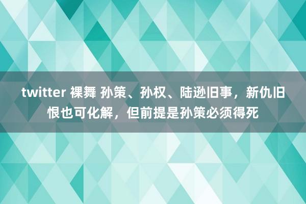 twitter 裸舞 孙策、孙权、陆逊旧事，新仇旧恨也可化解，但前提是孙策必须得死